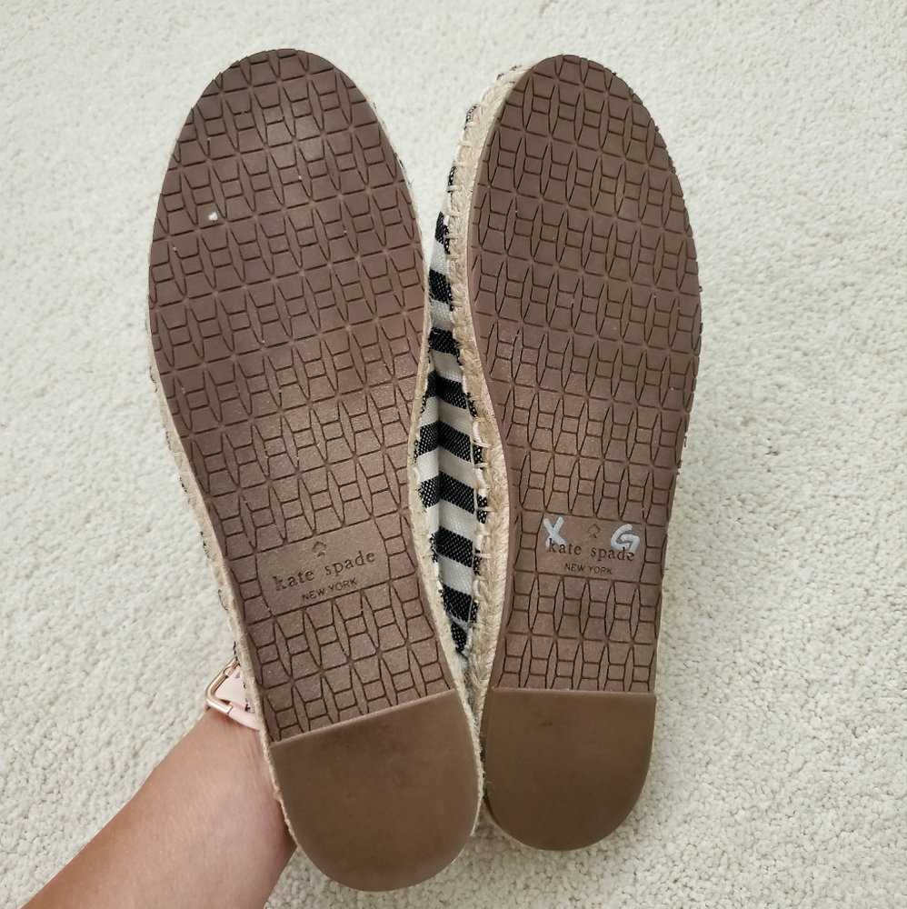 Kate Spade Laila Black/Cream Ruffle Espadrilles Mules Shoes sz8.5 - Picture 12 of 14